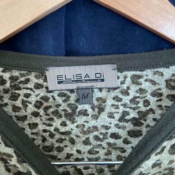 Women's T-shirt Crew-neck Leopard Long Sleeve Casual Fitted Fashion T-shirt - Picture 2 of 3